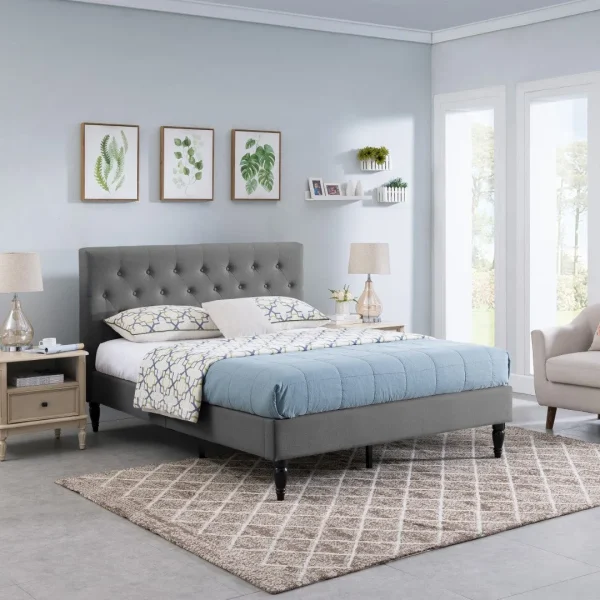 Christopher Knight Home® Atterbury Queen Platform Bed - Contemporary Style & Tufted Upholstery