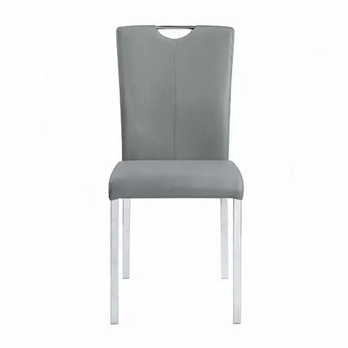 Grey and Chrome Tight Back Side Chairs ( Set of 2)