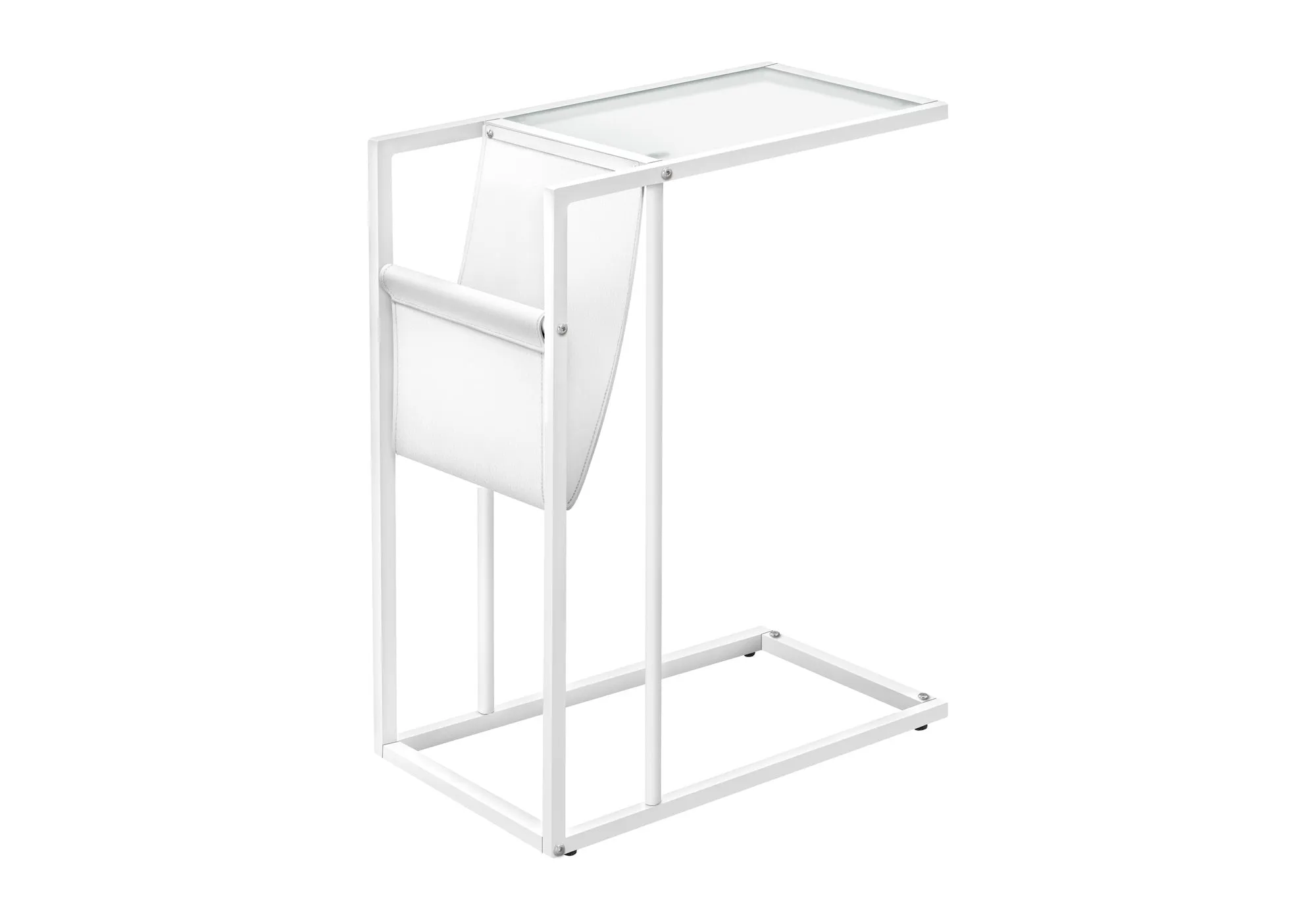 8oAccent-Table-Stylish-C-Shaped-End-Table-with-Frosted-Glass-Top-Magazine-Holder-for-Modern-Spaces