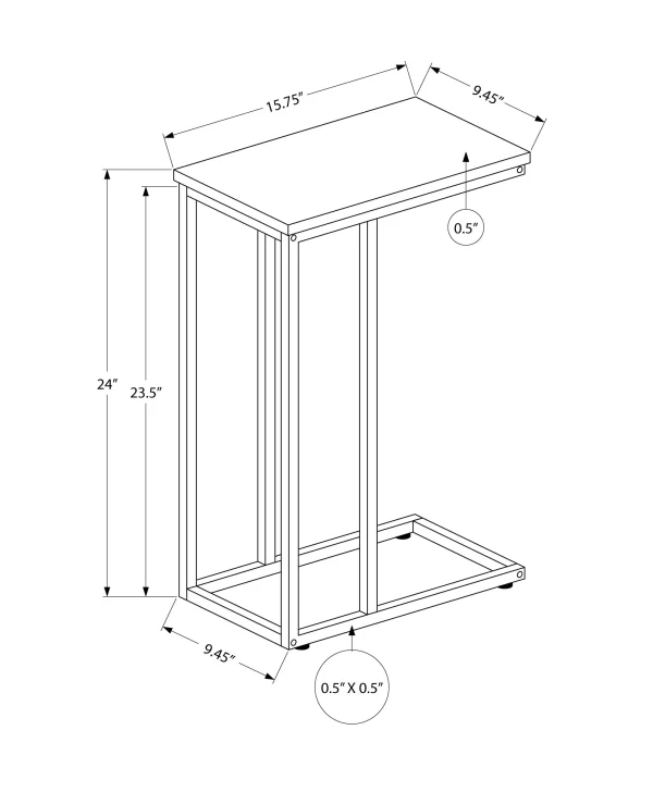 Accent Table – Modern C-Shaped Side Table for Living Room, Bedroom or Office – Stylish & Versatile