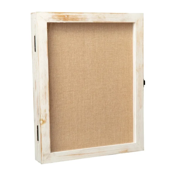 11x14 Shadow Box Display Case with Linen Liner, Push Pins & Pine Frame