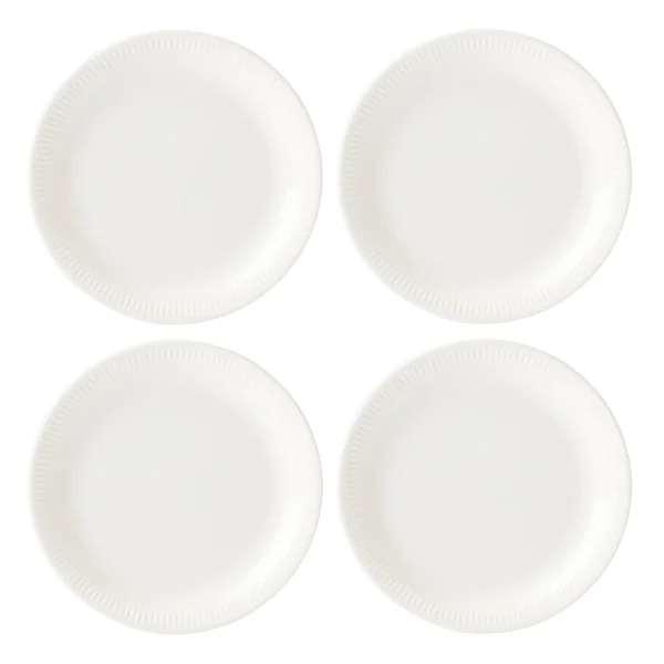 Profile White Porcelain Dinner Plate Set, 4-Piece - Dishwasher & Microwave Safe