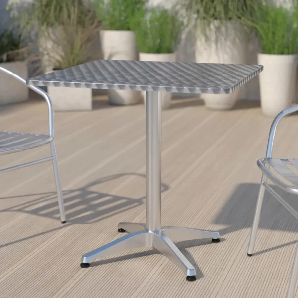27.5'' Square Aluminum Indoor-Outdoor Table - Commercial-Grade Quality