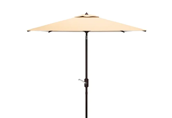 Athens 7.5 Ft Square Crank Umbrella – Chic Outdoor Oasis Inspired by Mediterranean Luxury Style