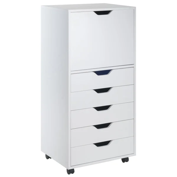 Halifax 5-Drawer Mobile Storage Cabinet in White - Stylish Organization for Home & Office Use