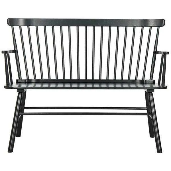 Addison Spindleback Settee - Contemporary Rubberwood Loveseat with Sleek Lines and Timeless Style