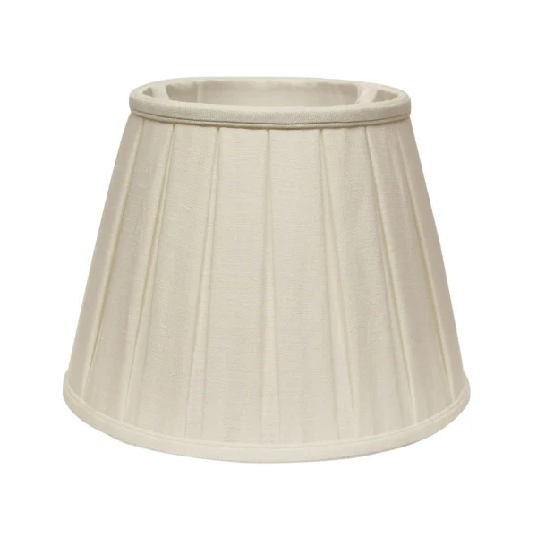 12 White Slanted Linen Lampshade with Box Pleat – Elegant Softback Design for Timeless Style