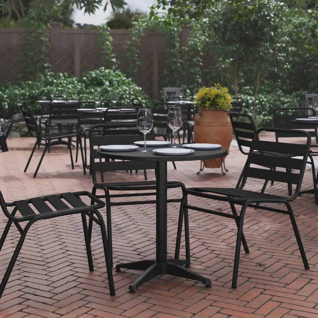 9i275-Round-Commercial-Metal-Outdoor-Table-Stainless-Steel-Top-Black-Base