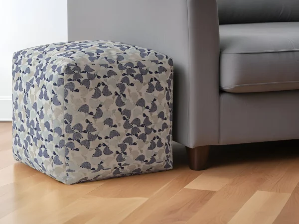 17 Beige Cotton Turtle Pouf Ottoman - Stylish, Versatile Foot Rest and Extra Seating for Any Room