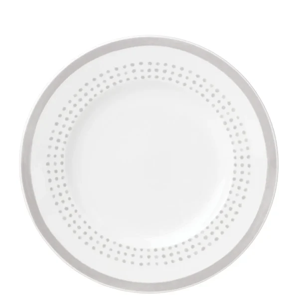 Kate Spade Charlotte Street Grey Porcelain Plate, Dishwasher & Microwave Safe, 10 oz.