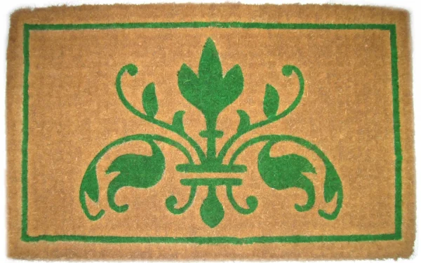 18 Durable Brown and Green Coir Abstract Door Mat – Eco-Friendly, Stylish, and Easy to Clean!