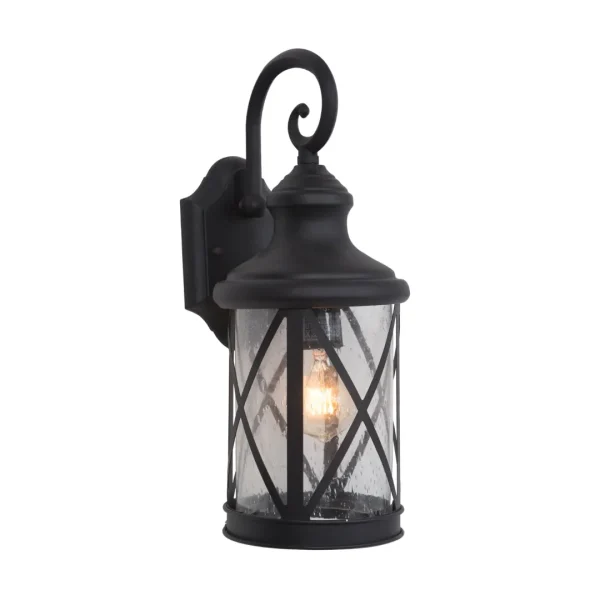 1 Light Wall-Mount Exterior Lantern in Black Finish - Stylish Illumination for Your Outdoor Space