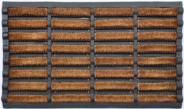 18 x 30 Black Rubber Outdoor Door Mat - Durable, Stylish Welcome Mat for Home or Business Entryway