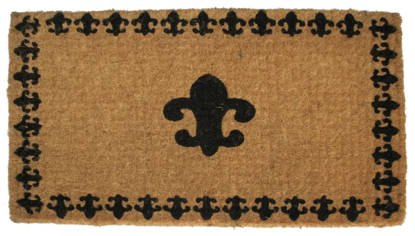 18 x 30 Brown and Black Coir Abstract Outdoor Door Mat - Durable, Eco-Friendly Welcome Accessory