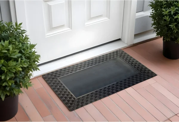 18 Durable Brown & Black Rubber Coir Outdoor Door Mat - Spring/Summer Style with 3 Inserts!